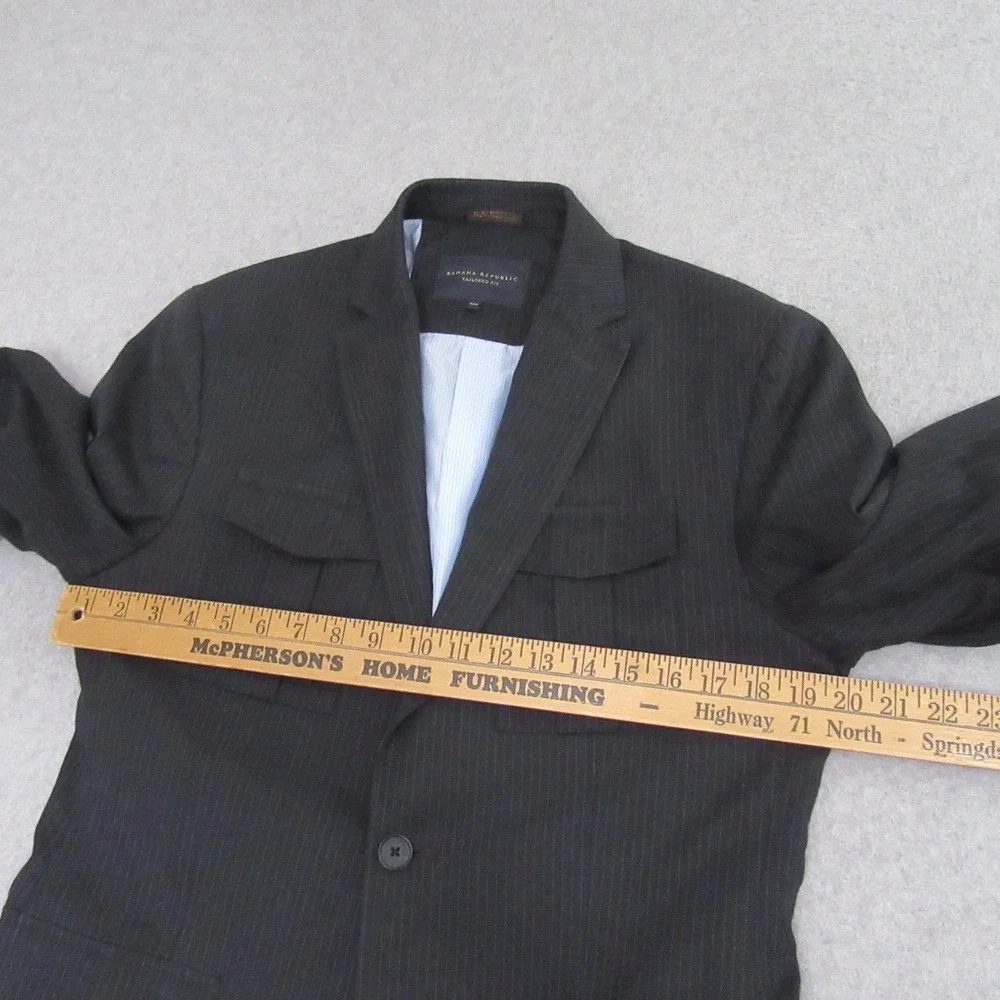 Banana Republic Mens Double Pocket Sport Coat‎ 38R Dark Gray Tailored Fit